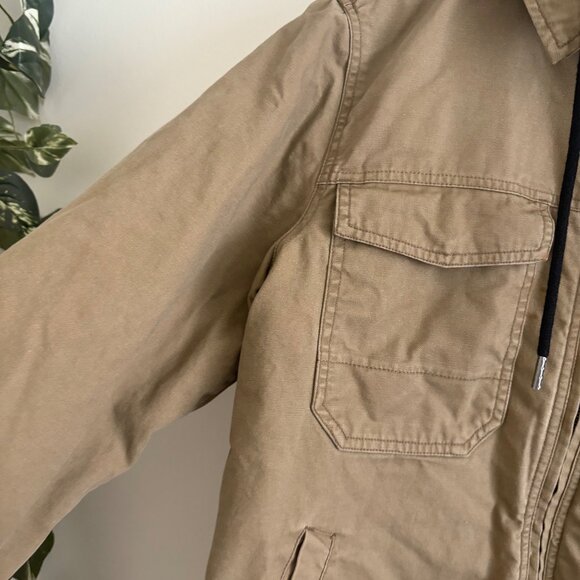 Billabong Barlow Twill Journey Canvas Hooded Jacket Khaki Tan Men’s Size M - Picture 5 of 9